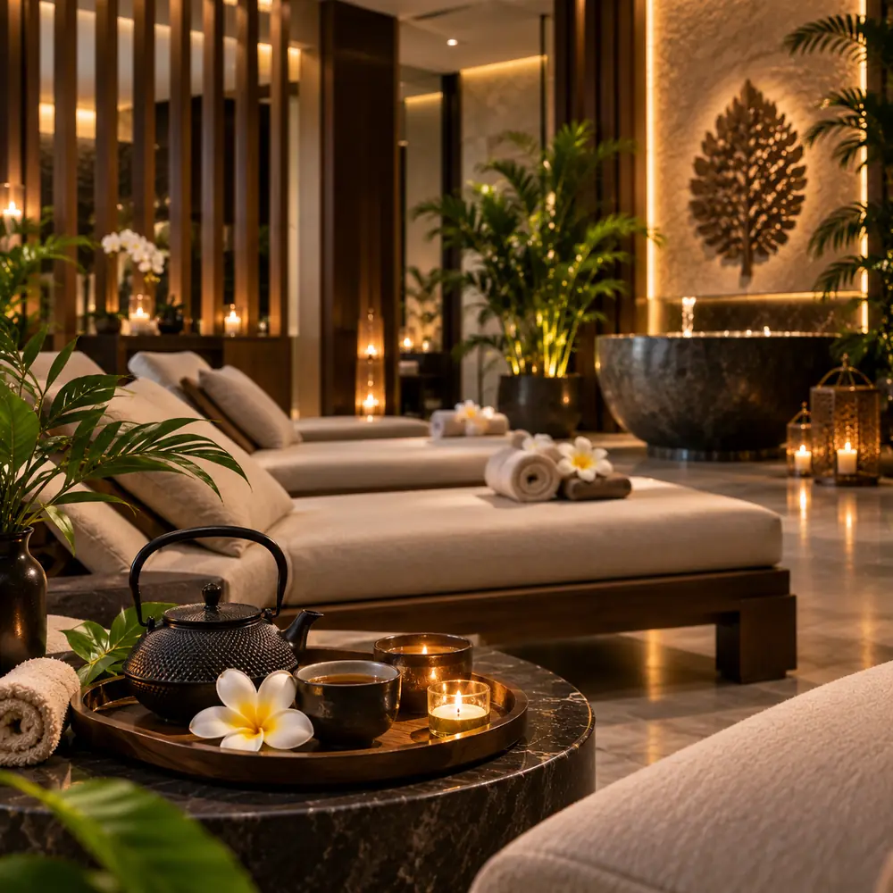 Tea in the lounge at Century Arab Spa Abu Dhabi